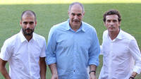 PEP GUARDIOLA, ANDONI ZUBIZARRETA, GUILLERMO AMOR. FOTO: MIGUEL RUIZ