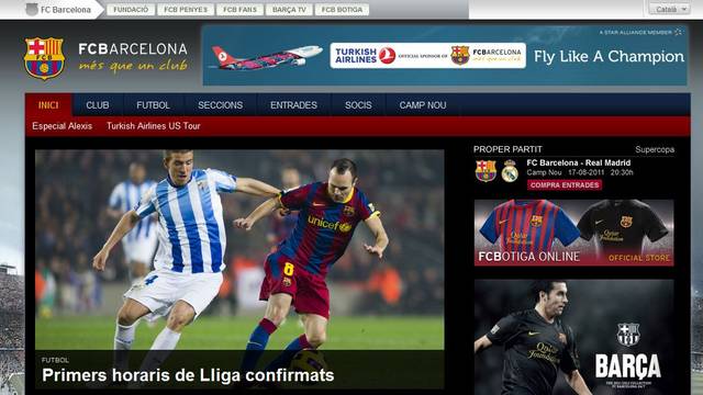 FC Barcelona website   FC Barcelona  fc barcelona web