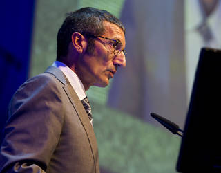 Jordi Monés, durant la presentació de la campanya 'Camp Nou sense fum' / FOTO: MIGUEL RUIZ/ÀLEX CAPARRÓS-FCB