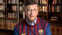 Bill Gates amb la samarreta del FC Barcelona Bill Gates wearing the FCB shirt