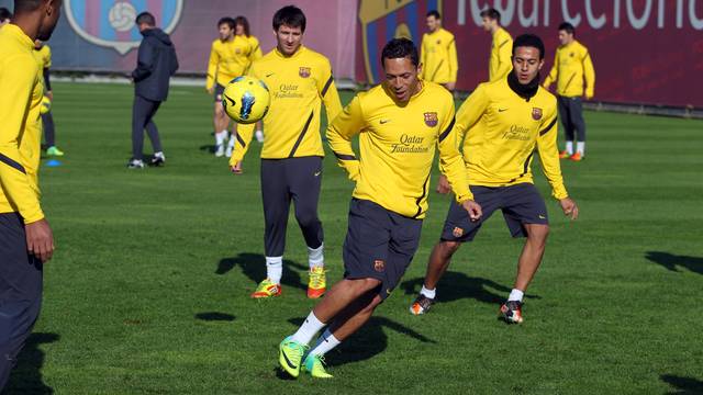 Adriano, a l'entrenament d'aquest divendres / FOTO: MIGUEL RUIZ - FCB