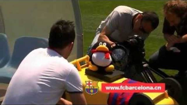 David Villa in the making of Barça's Chinese website launch video