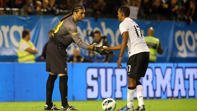 Pinto i Nani, a la tanda de penalts. FOTO: MIGUEL RUIZ-FCB.