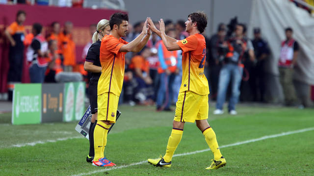La reaparició de Villa a Bucarest. FOTO: MIGUEL RUIZ-FCB.