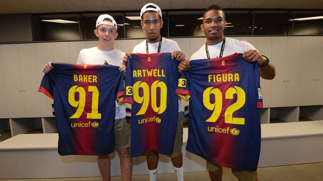 The players with their FC Barcelona kits / PHOTO: nikeinc.com