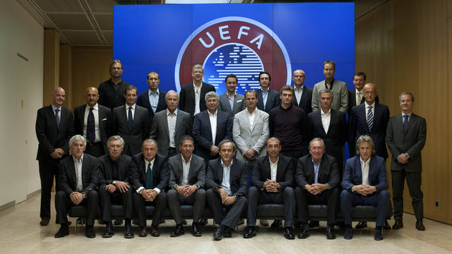 Los entrenadores reunidos en Nyon. Foto: UEFA-woods