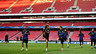 Barça train at Da Luz Stadium