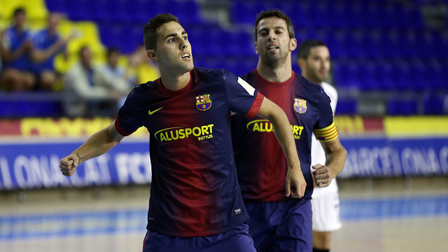 Aicardo celebra el seu primer gol oficial vestit de blaugrana / FOTO: MIGUEL RUIZ - FCB