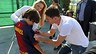 Squad thrilled to meet Gabriel / PHOTO: MIGUEL RUIZ - FCB