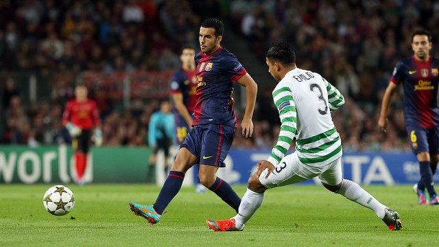 Pedro against Celtic / PHOTO: MIGUEL RUIZ - FCB