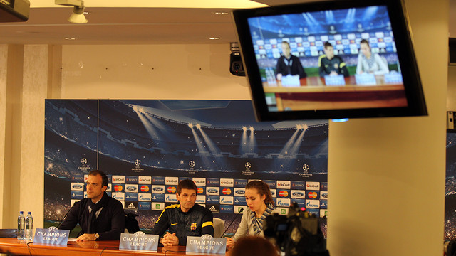 Rueda de prensa de Tito Vilanova antes de jugar el martes contra el Spartak / FOTO: MIGUEL RUIZ  FCB