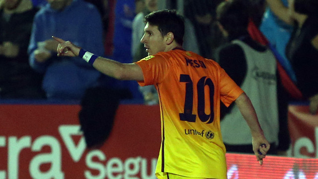 Messi celebra un gol contra el Llevant. FOTO: MIGUEL RUIZ-FCB.