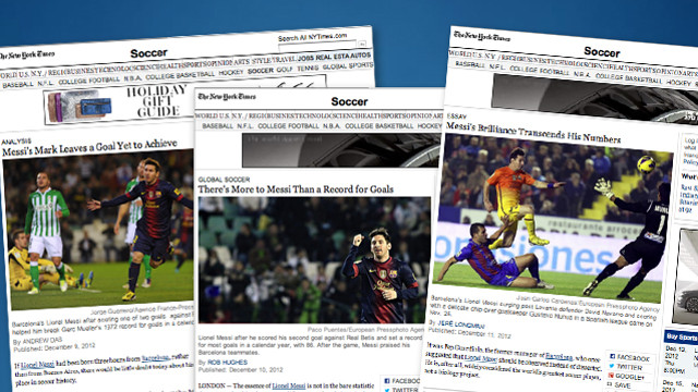 Lionel Messi, protagonista al The New York Times