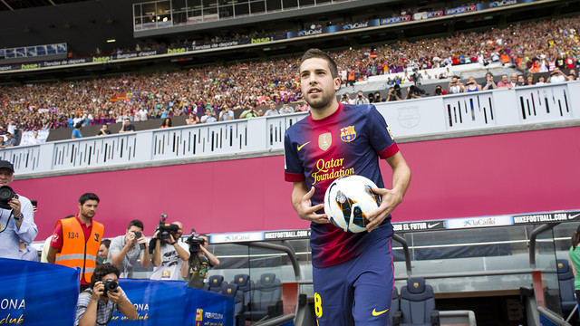 Jordi Alba on the day of his presentation as a Barça player / PHOTO: FCB ARCHIVE