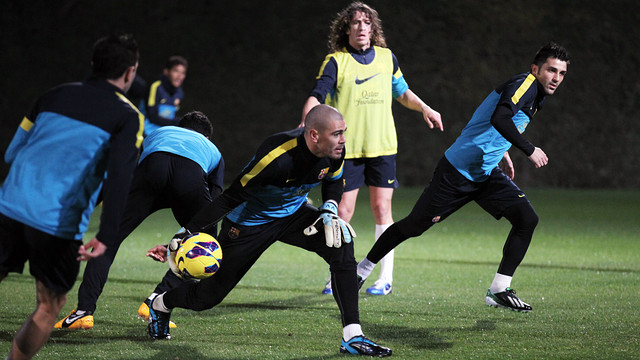 Valdés during this evening's session. PHOTO: MIGUEL RUIZ-FCB.