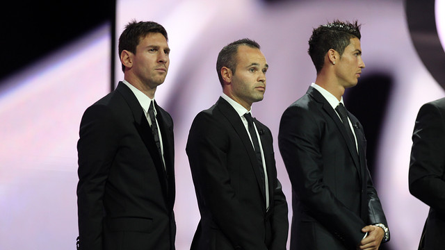 Messi and Iniesta, finalists for the 2012 FIFA Ballon d'Or / PHOTO: MIGUEL RUIZ - FCB