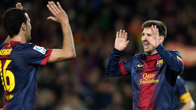Busquets and Messi / PHOTO: MIGUEL RUIZ-FCB
