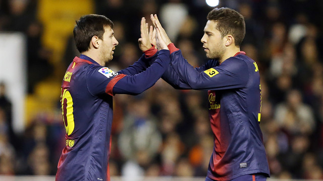 Messi and Alba / PHOTO: MIGUEL RUIZ - FCB