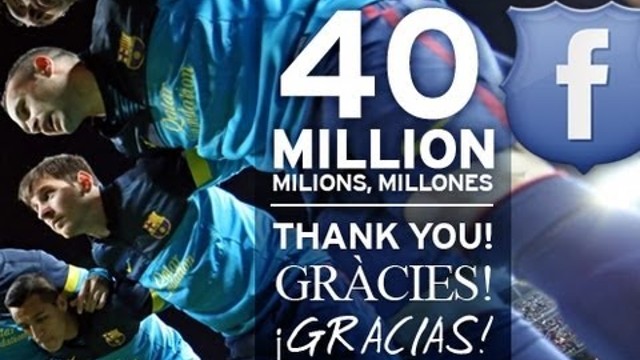 40 million of fans on FC Barcelona's Facebook