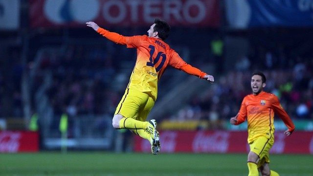 Messi celebrates a goal against Granada / PHOTO: Miguel Ruiz - FCB