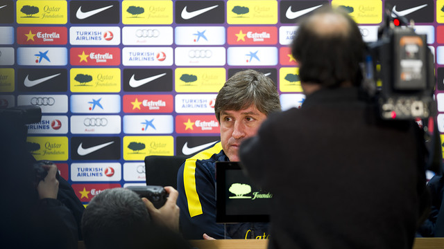 Jordi Roura, a la sala de premsa de la Ciutat Esportiva / FOTO: ÀLEX CAPARRÓS - FCB
