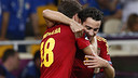 Alba et Xavi, pendant l'Euro / PHOTO: CARMELO RUBIO