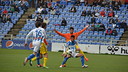 Planas, en una acció del partit. FOTO: RECREATIVO DE HUELVA