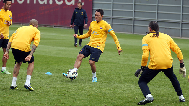 Adriano ha començat a treballar amb l'equip. FOTO: MIGUEL RUIZ-FCB.