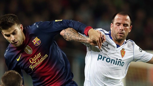 Piqué during the first match of the season against Zaragoza / PHOTO: Miguel Ruiz - FCB