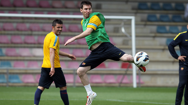 Leo Messi ha començat a treballar amb el grup aquest divendres / FOTO: MIGUEL RUIZ - FCB