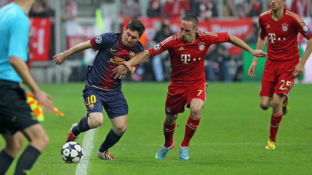 Messi i Ribéry Bayern - Barça / FOTO: MIGUEL RUIZ - FCB