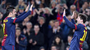 Villa and Messi celebrating a goal PHOTO: MIGUEL RUIZ - FCB