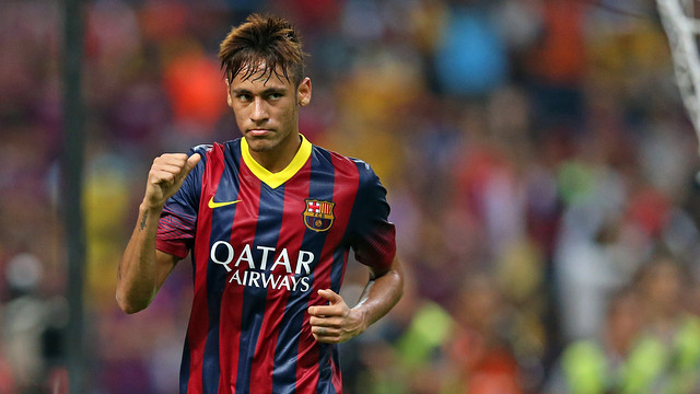 Neymar scores a gem of goal in Malaysia. PHOTO: MIGUEL RUIZ-FCB.