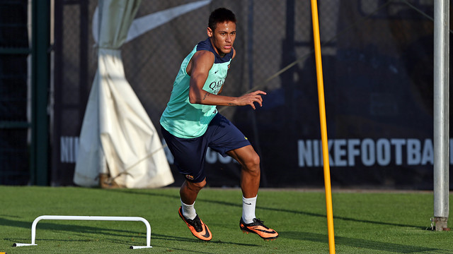 Neymar Jr, durant l'entrenament d'aquest divendres / FOTO: MIGUEL RUIZ-FCB