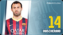 Potret Javier Alejandro Mascherano. Nomor punggung 14