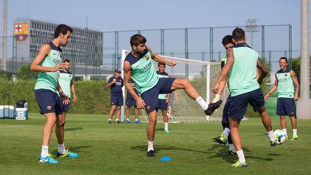 Sergio Busquets,in a recent training session/ PHOTO: ARXIU FCB