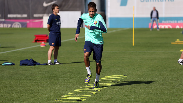 Neymar, durant l'entrenament / FOTO: MIGUEL RUIZ - FCB