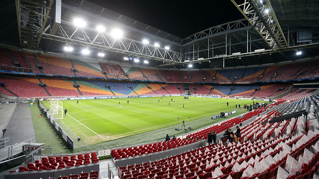 The Amsterdam Arena, venue for tonight's Champions League match between Ajax and Barça / PHOTO: MIGUEL RUIZ - FCB