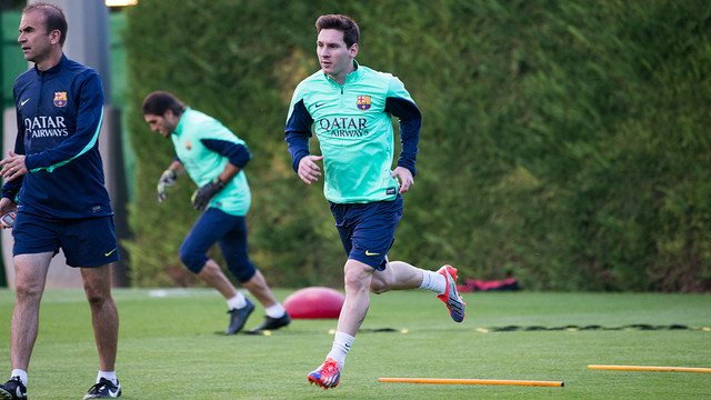 Messi, en un entrenament.