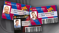 Carnets de soci 2014 Els tres carnets de soci del Barça personalitzats