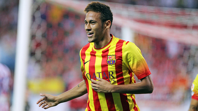 Neymar celebra un gol de esta temporada