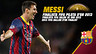 Lionel Messi, finalist in FIFA Golden Ball 2013 Leo Messi smiling and with his arms open after scoring against Ajax