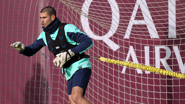 Valdés in the final session of 2013 / PHOTO: MIGUEL RUIZ-FCB.