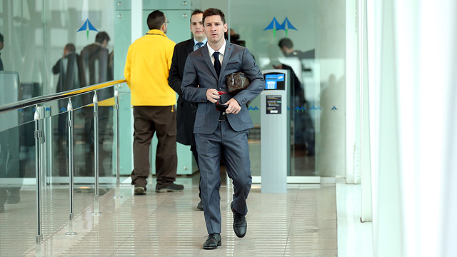 Leo Messi, a l'aeroport de Barcelona / FOTO: MIGUEL RUIZ - FCB