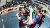 Saad and his teammates celebrate the win. PHOTO: GERMÁN PARGA - FCB