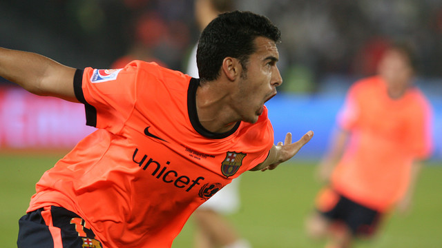 Pedro Rodríguez celebrating his equaliser in the World Club Championships in 2009 / PHOTO: MIGUEL RUIZ-FCB