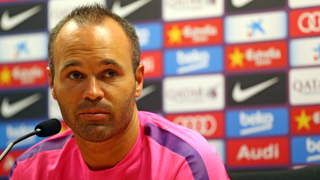 Iniesta spoke to the media this morning / PHOTO: MIGUEL RUIZ-FCB Iniesta spoke to the media this morning / PHOTO: MIGUEL RUIZ-FCB
