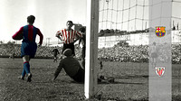 The 1942 Spanish Cup final between FC Barcelona and Athletic was in Chamartín. / FCB