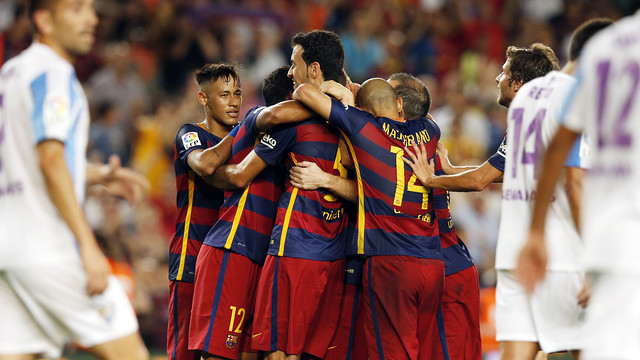 Barça players celebrate Vermaelen's goal / MIGUEL RUIZ - FCB