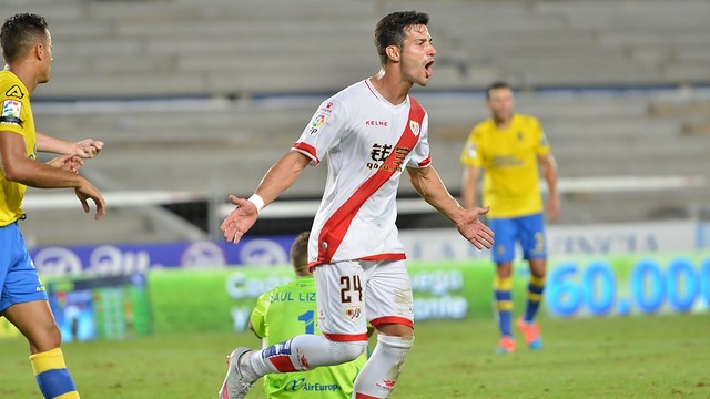 Javi Guerra celebrates his goal against Las Palmas / RAYO VALLECANO